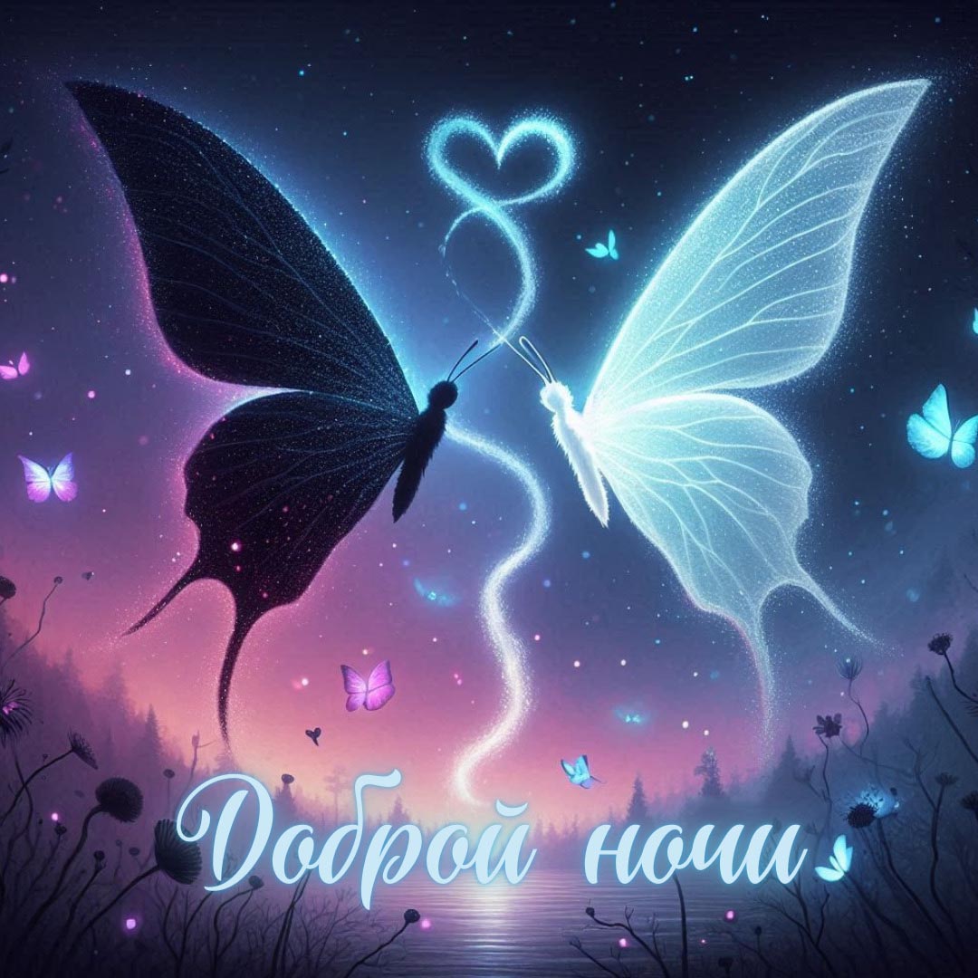 Открытка спокойной летней ночи.
