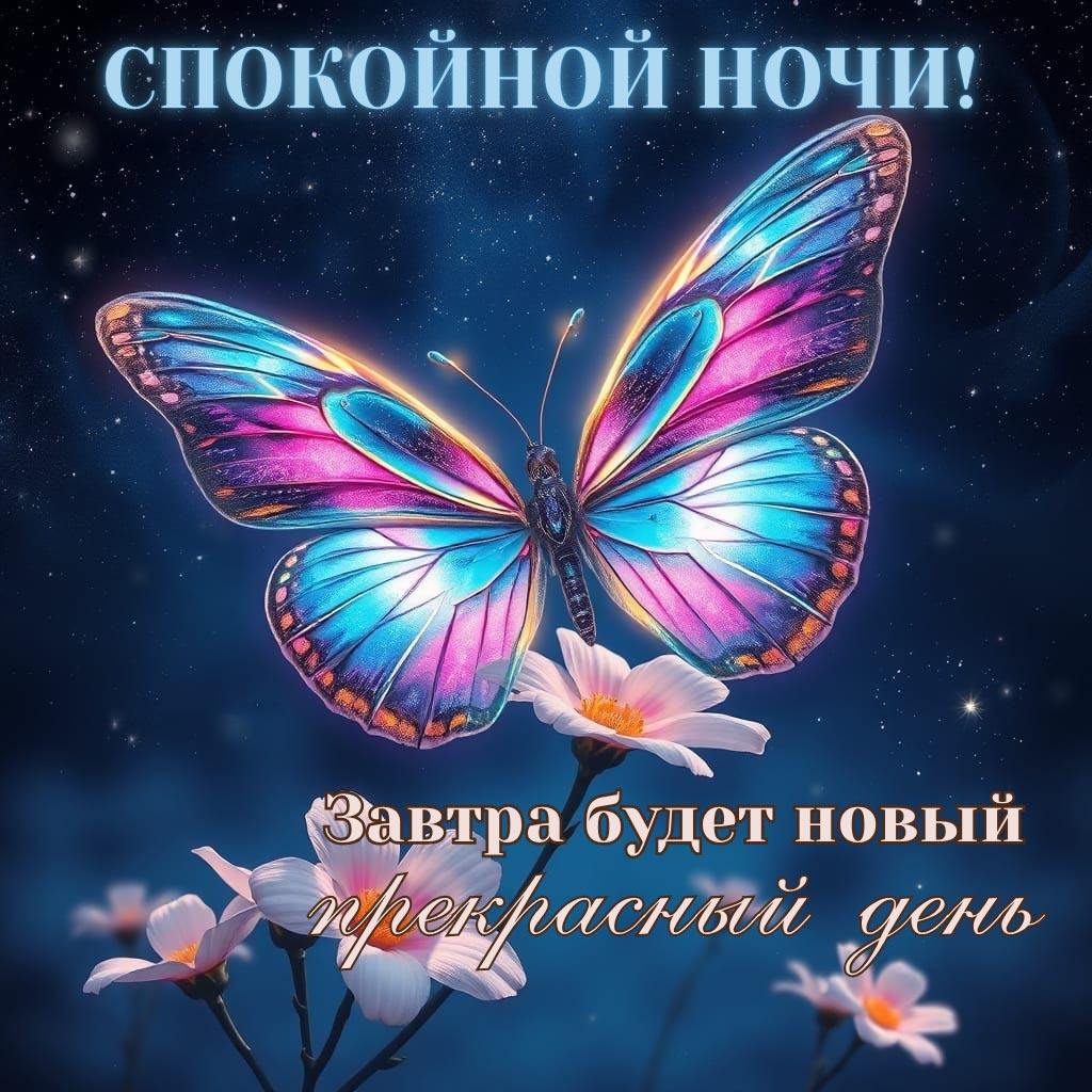 Открытка спокойной летней ночи.