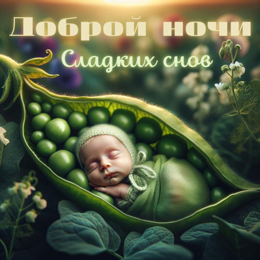 Открытка спокойной летней ночи.