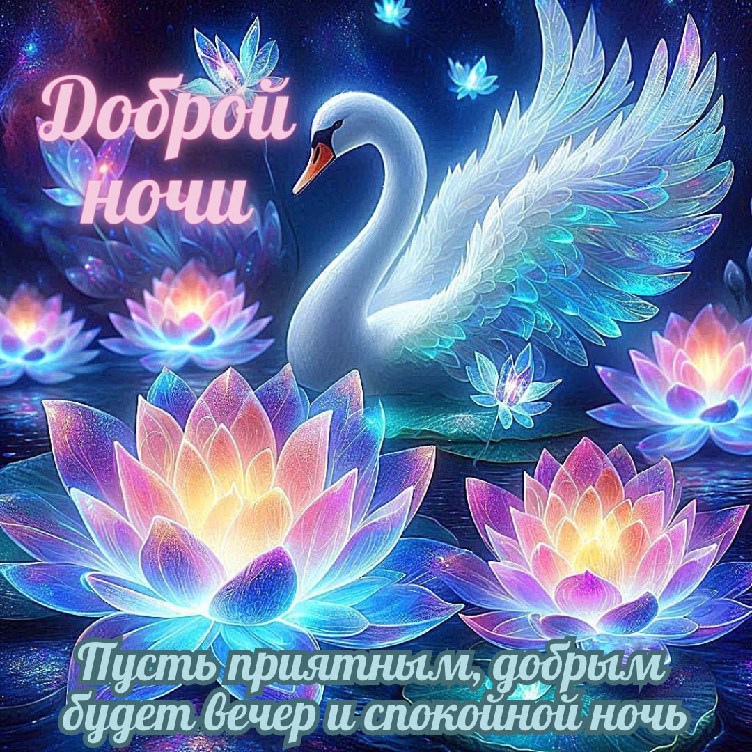 Открытка спокойной летней ночи.