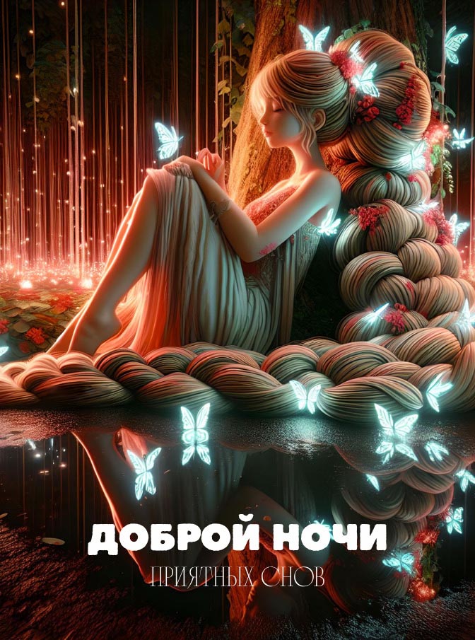 Открытка спокойной летней ночи.