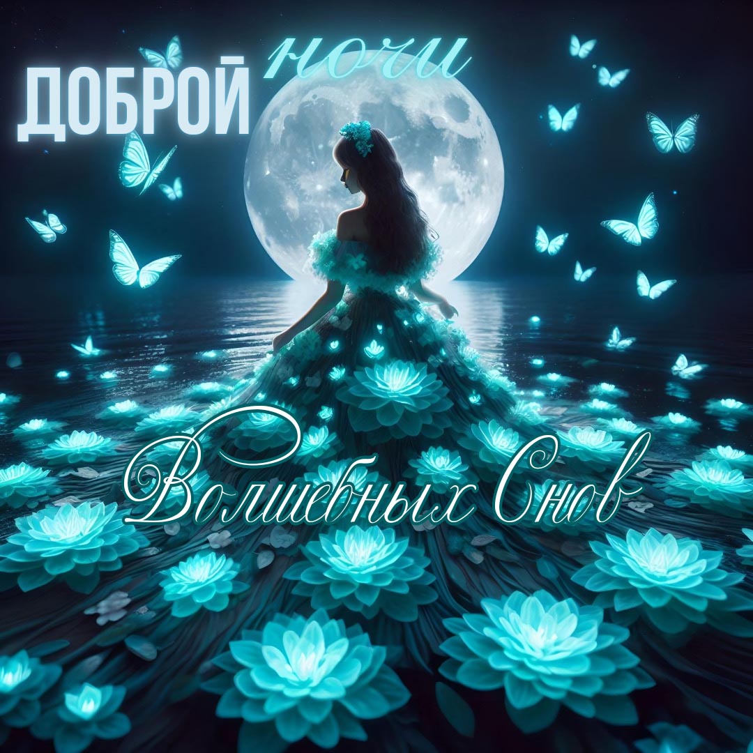Открытка спокойной летней ночи.