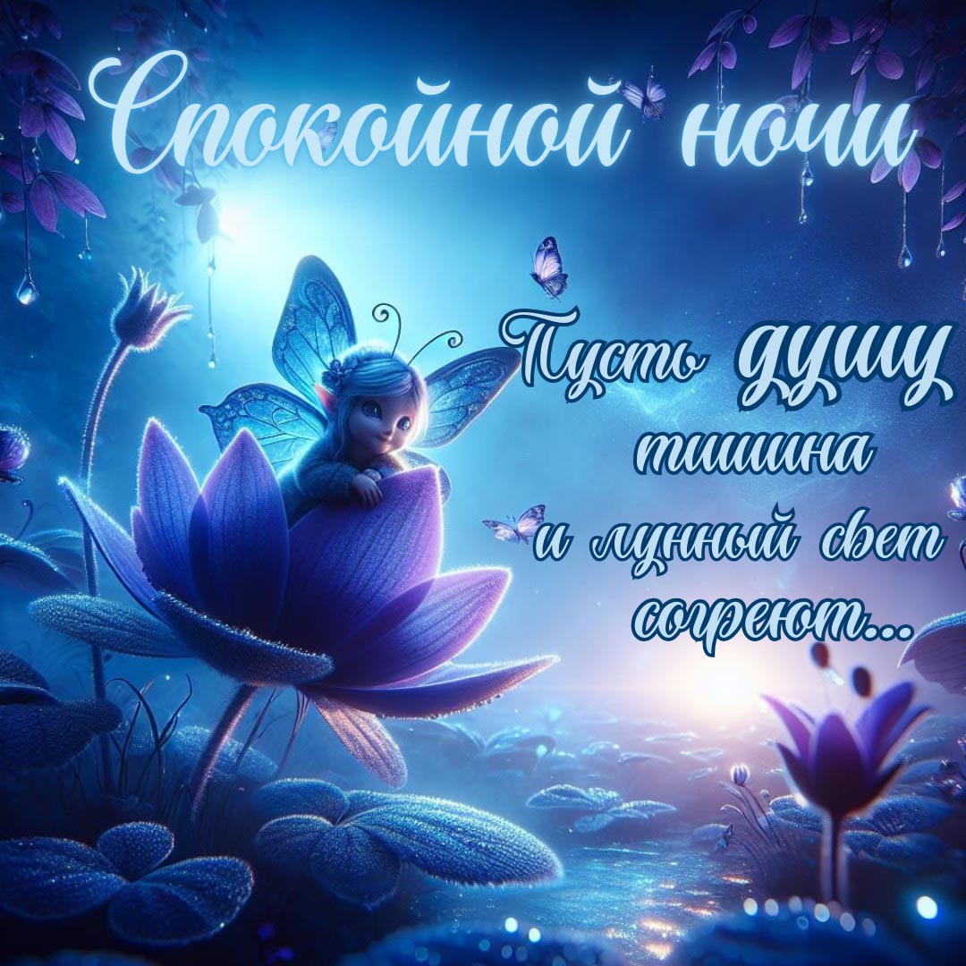 Открытка спокойной летней ночи.