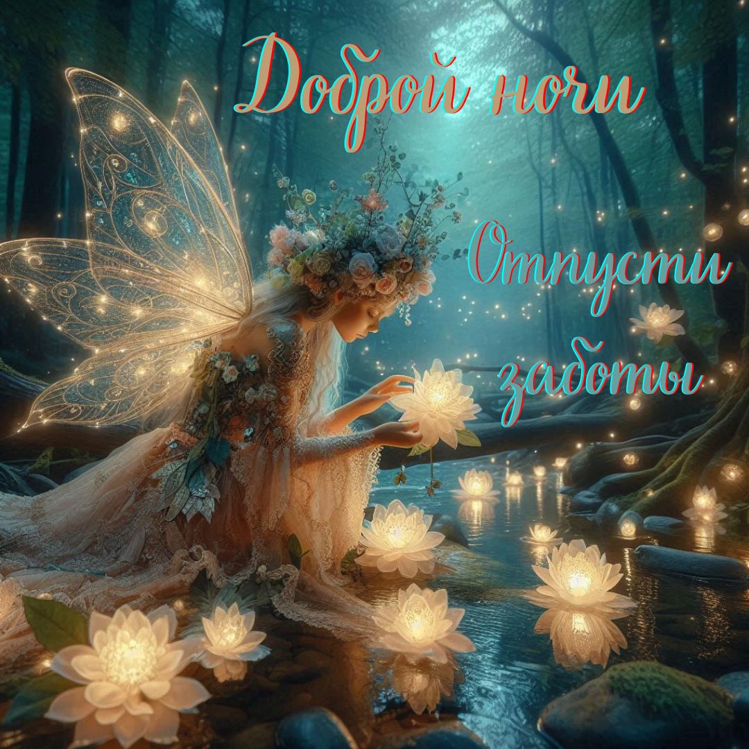 Открытка спокойной летней ночи.