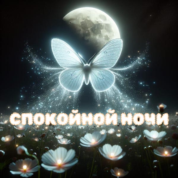 Открытка спокойной летней ночи.