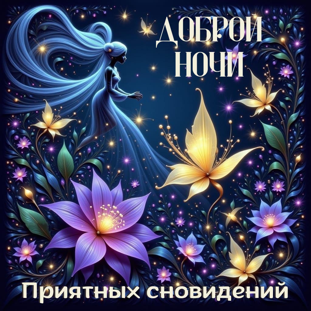 Открытка спокойной летней ночи.