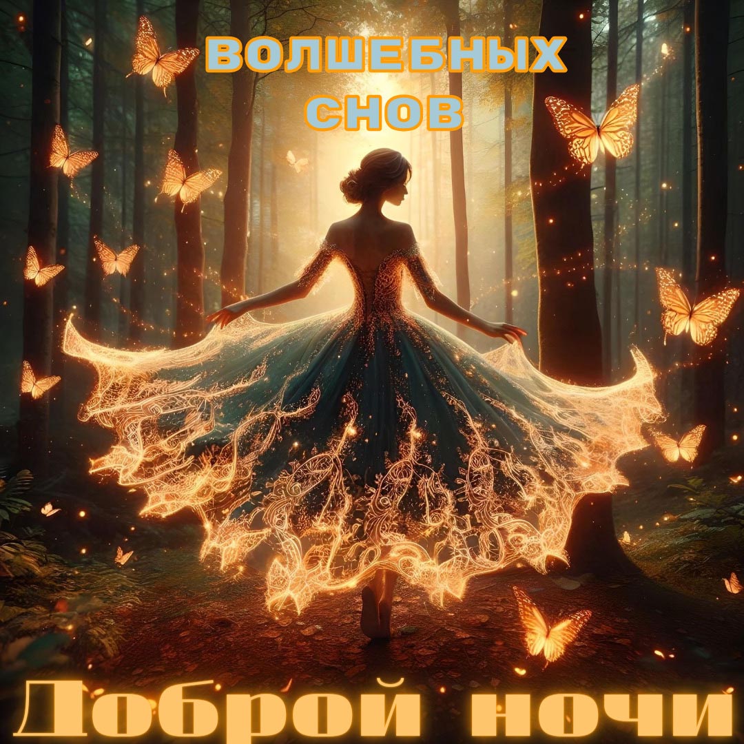 Открытка спокойной летней ночи.