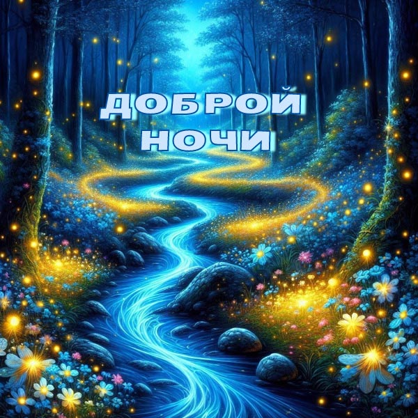 Открытка спокойной летней ночи.