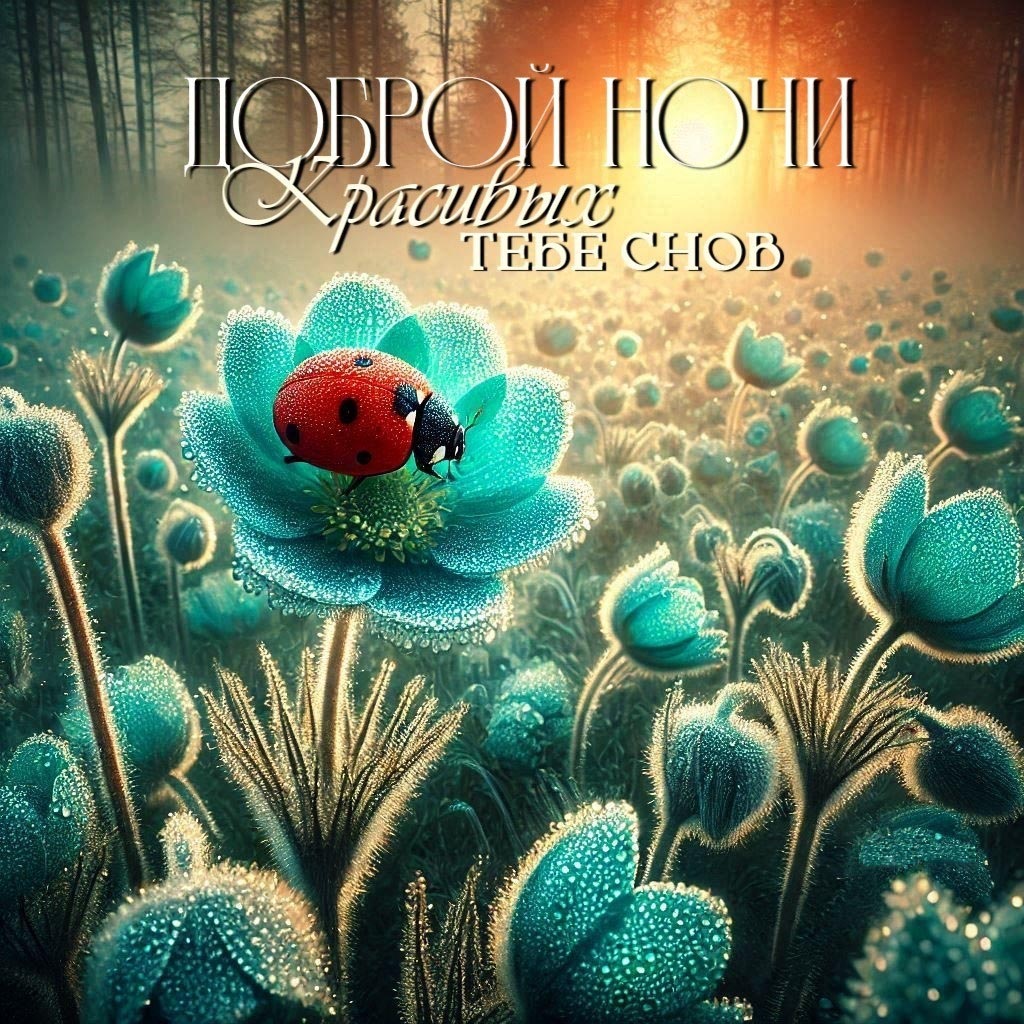 Открытка спокойной летней ночи.
