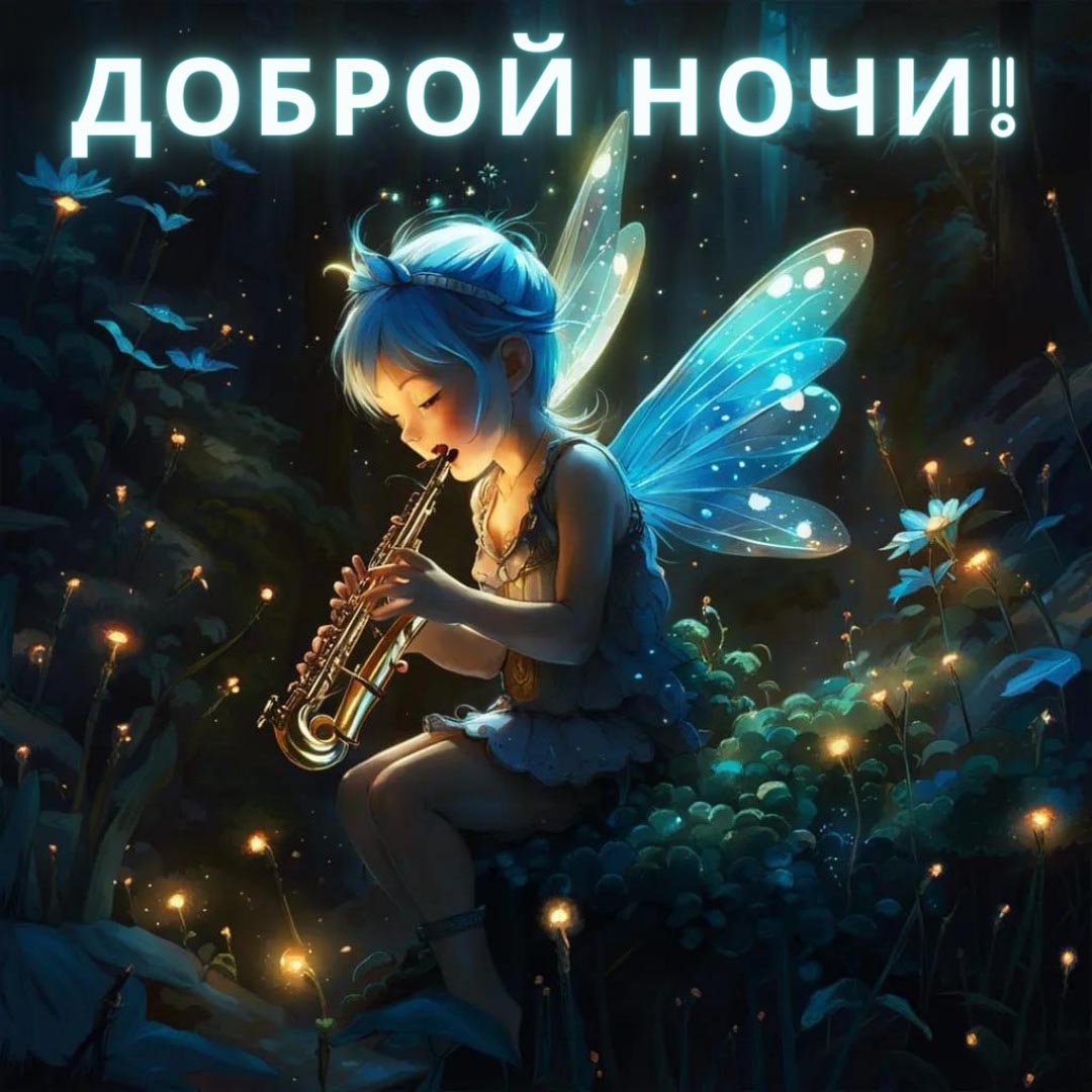 Открытка спокойной ночи.