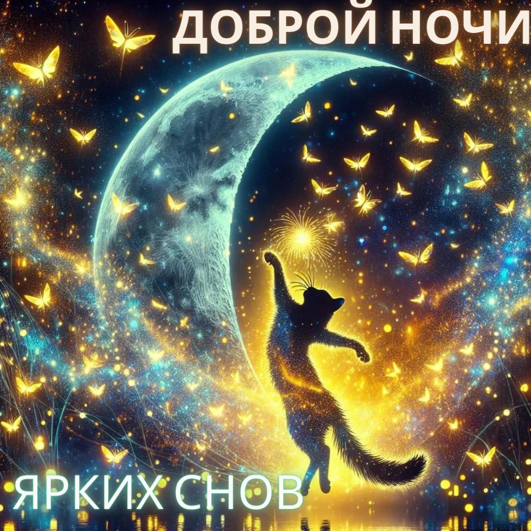 Открытка спокойной ночи.