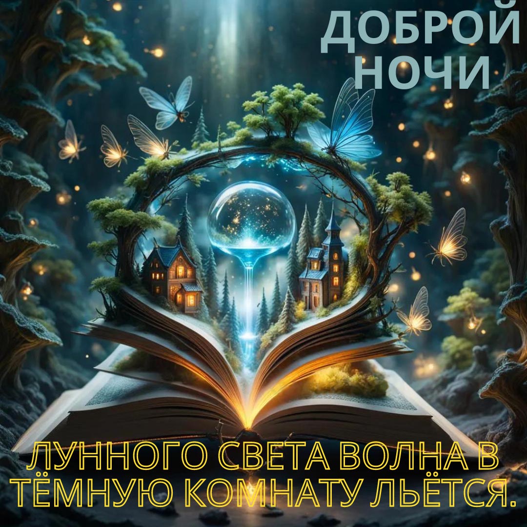 Открытка спокойной ночи.