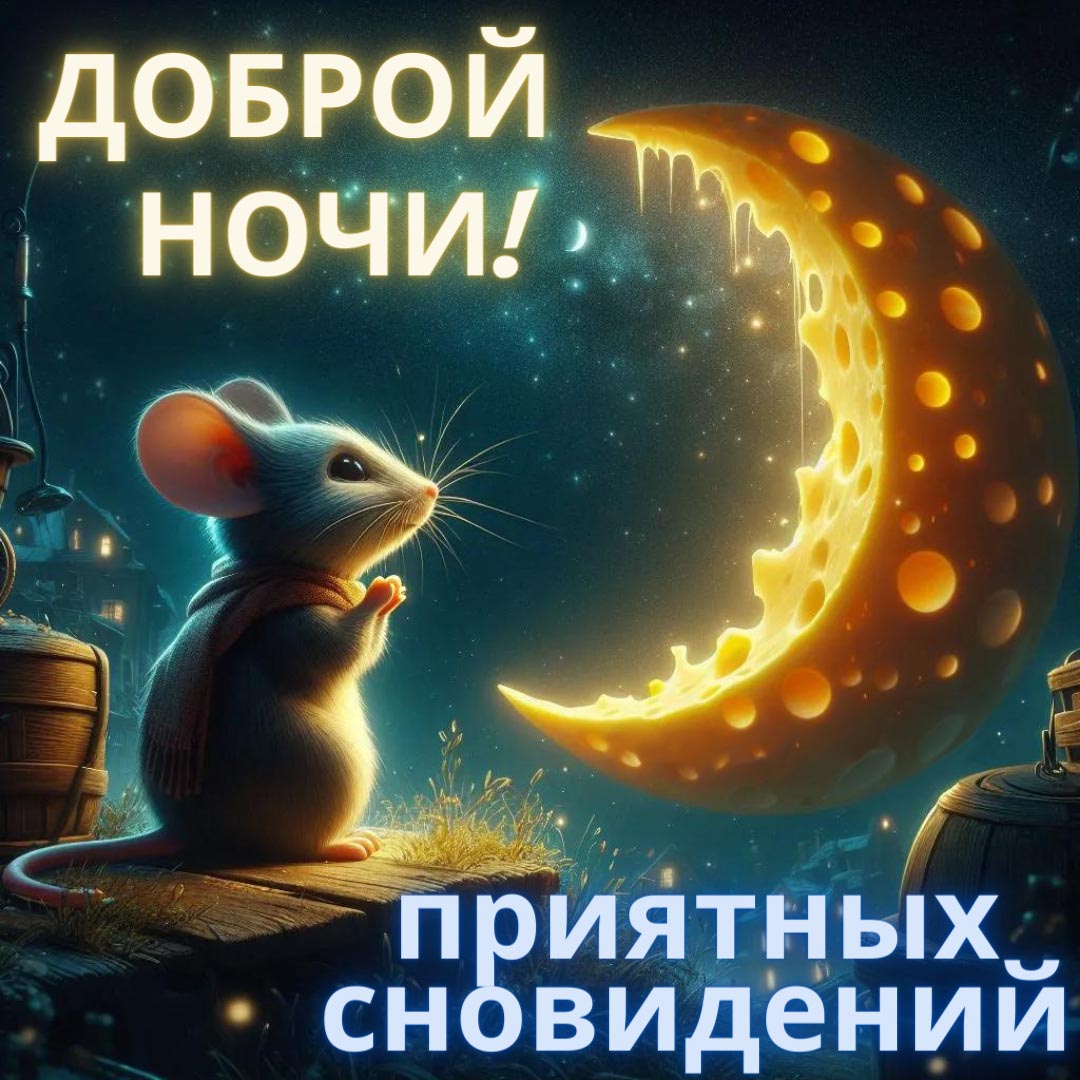Открытка спокойной ночи.
