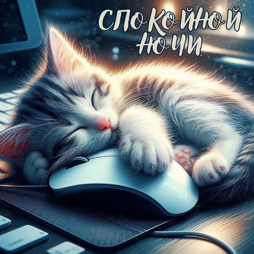 Открытка спокойной ночи.