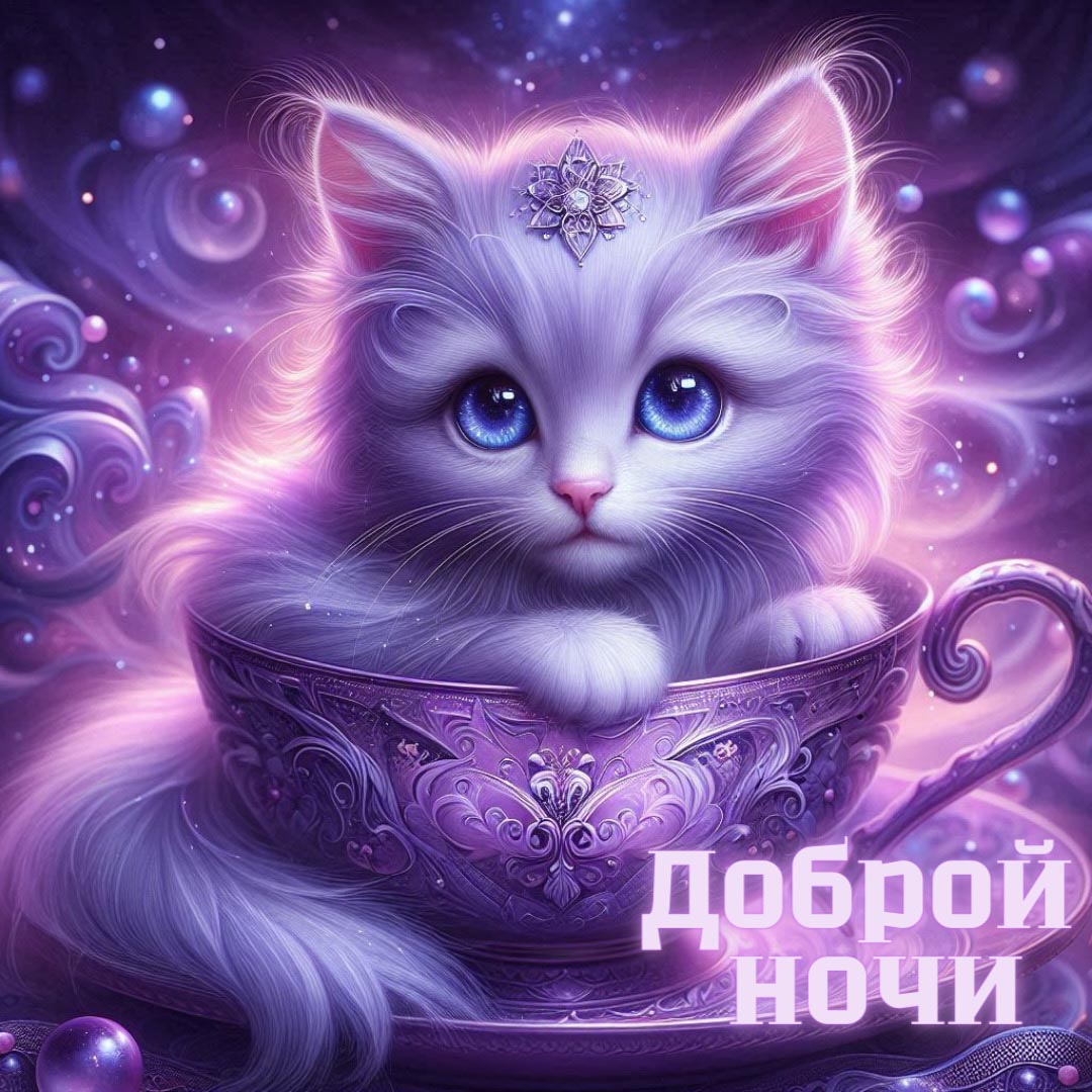 Открытка спокойной ночи.