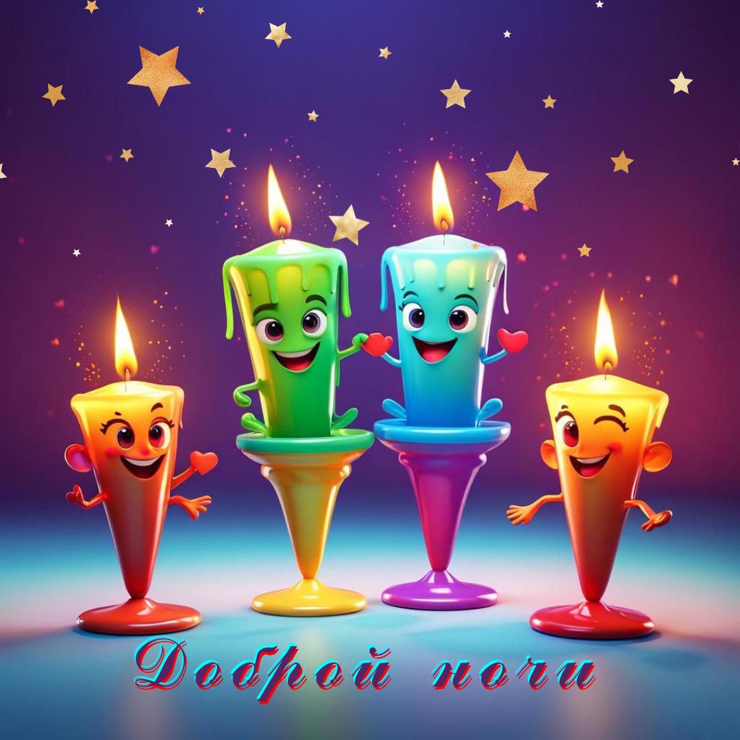 Открытка спокойной ночи.