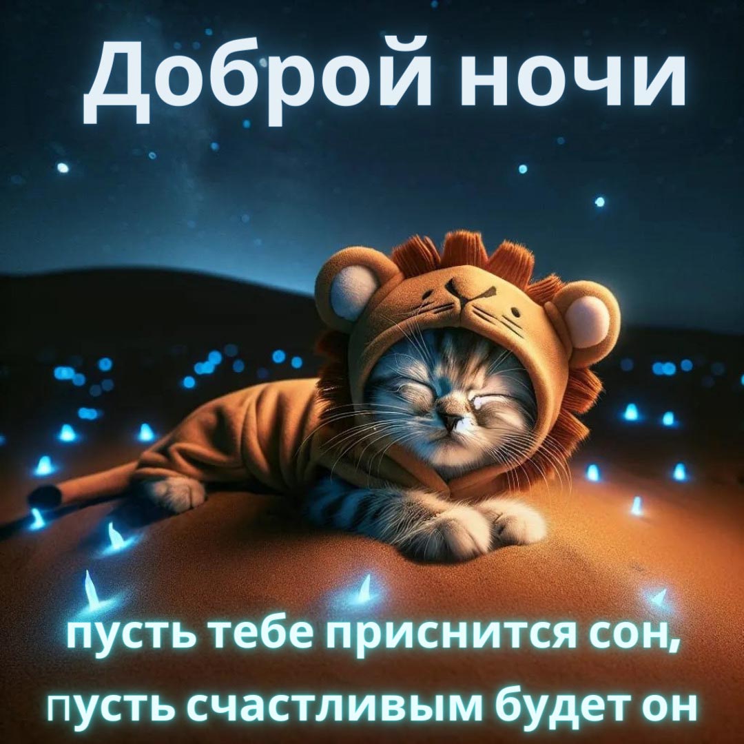 Открытка спокойной ночи.