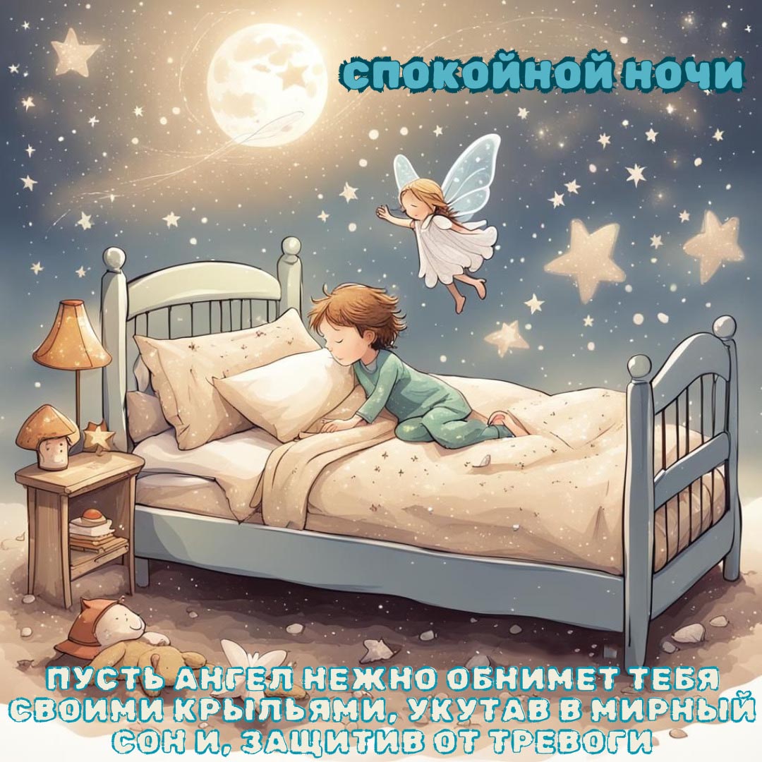 Открытка спокойной ночи.