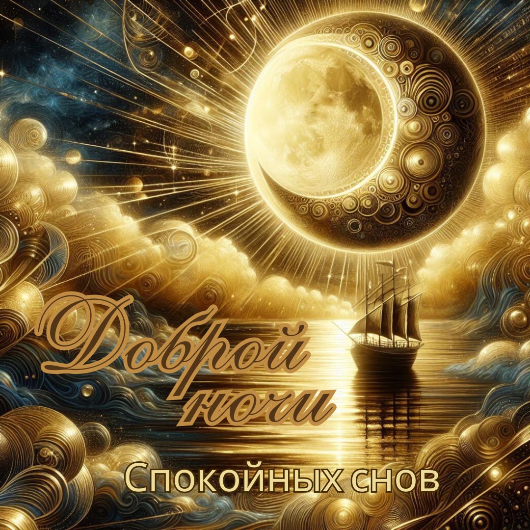 Открытка спокойной ночи.