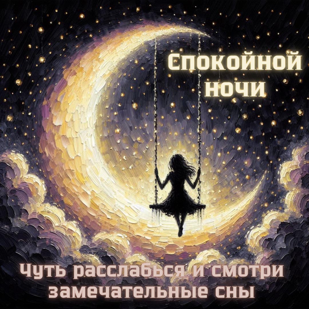 Открытка спокойной ночи.
