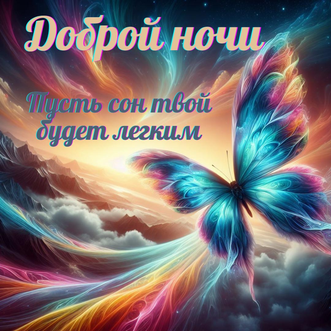 Открытка спокойной ночи.