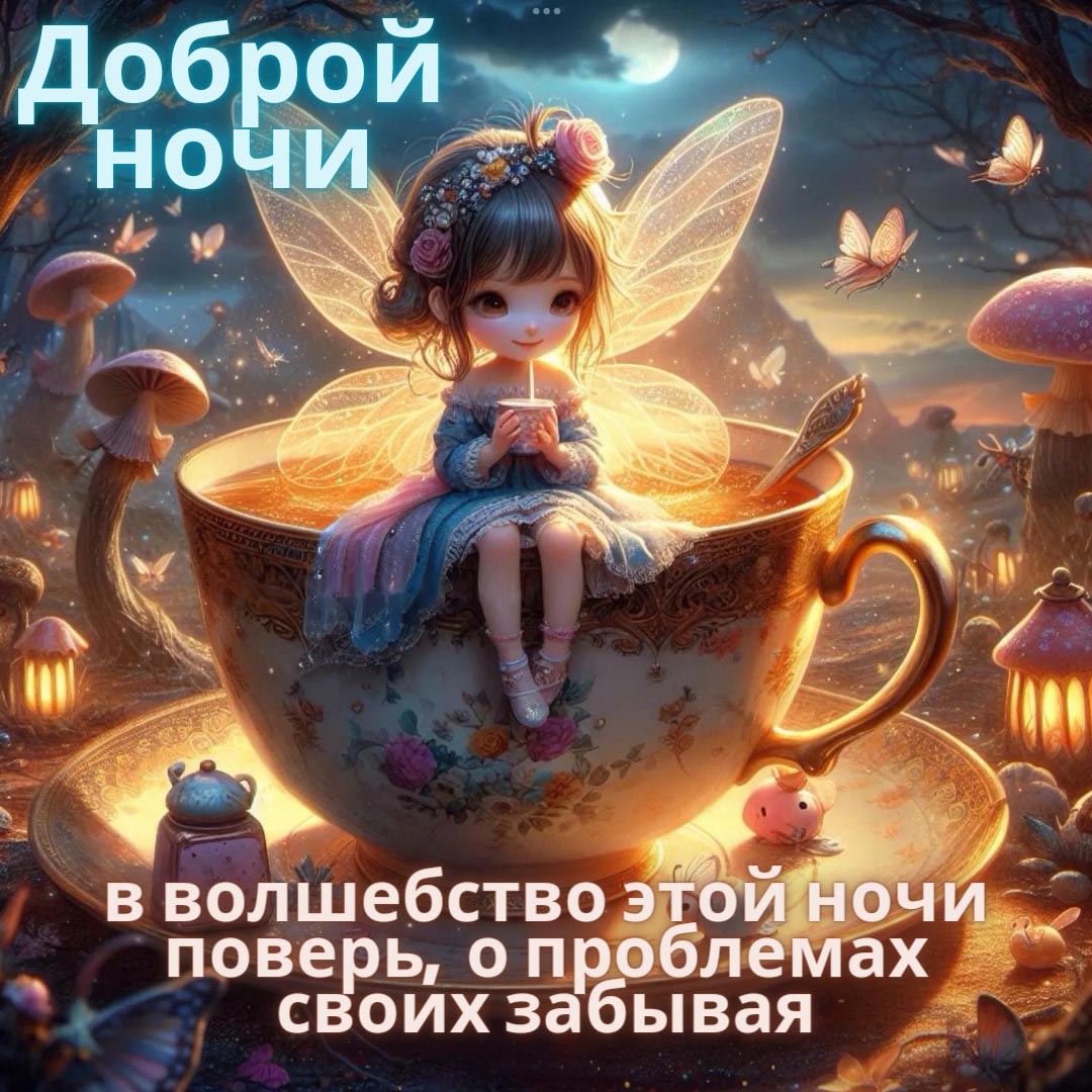 Открытка спокойной ночи.
