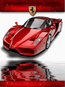 Яркий красный суперкар Ferrari с эффектным отражением в воде. Стильное изображение легендарного итальянского спорткара для любителей скорости и роскоши. Анимированная открытка Машина анимация авто Стильное и динамичное изображение легендарного суперкара Ferrari в ярко-красном цвете. На картинке представлен спортивный автомобиль с агрессивным дизайном, выполненный в высоком качестве. Автомобиль расположен на фоне, создающем эффект зеркального отражения в воде, что подчеркивает его аэродинамические формы и роскошный блеск кузова. В верхней части композиции расположен узнаваемый эмблемный щит Ferrari