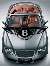Роскошный автомобиль Bentley: крупный план логотипа на капоте и премиальный кожаный салон. Символ стиля, мощи и британского автомобильного люкса. Анимированная открытка Машина картинки для мобильного телефона с движения автомобилей Стильное и качественное изображение передней части роскошного автомобиля Bentley. На капоте крупным планом представлен узнаваемый логотип бренда «B» в обрамлении расправленных крыльев. Автомобиль выполнен в элегантном серебристом цвете, через лобовое стекло виден премиальный кожаный салон теплого коричневого оттенка. Композиция подчеркивает статус, мощь и эстетику британского автомобильного люкса