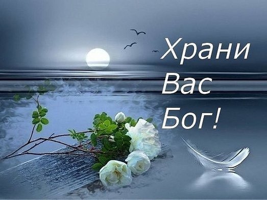 Духовная открытка с надписью «Храни Вас Бог!». Нежные белые розы, перо и закат над морем. Красивое пожелание мира, спокойствия и божьего благословения. Открытка Храни Вас Бог! Твиттер Красивая эстетичная открытка с пожеланием «Храни Вас Бог!». На изображении запечатлен умиротворяющий пейзаж: закатное или рассветное солнце над спокойной гладью воды, летящие птицы в небе, нежные белые розы и изящное перо на переднем плане