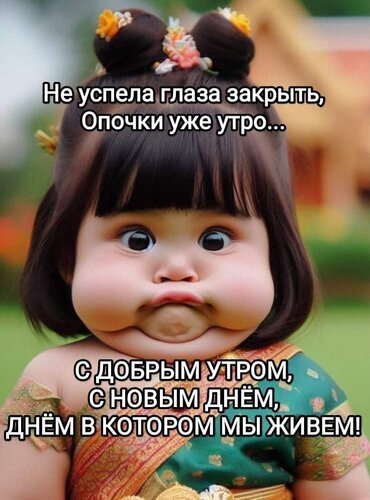 Милый мем с пухлым малышом для доброго утра. Текст: «Не успела глаза закрыть, Опочки уже утро... С добрым утром!». Идеально для пожеланий и настроения. Открытка С добрым утром Смешная и милая картинка-мем с изображением пухлого малыша с забавным выражением лица. На изображении наложен текст на русском языке: «Не успела глаза закрыть, Опочки уже утро... С Добрым Утром, С Новым ДНЕМ, ДНЕМ В Котором МЫ Живем!» Милый мем с пухлым малышом для доброго утра. Текст: «Не успела глаза закрыть, Опочки уже утро... С добрым утром!». Идеально для пожеланий и настроения. Открытка С добрым утром Смешная и милая картинка-мем с изображением пухлого малыша с забавным выражением лица. На изображении наложен текст на русском языке: «Не успела глаза закрыть, Опочки уже утро... С Добрым Утром, С Новым ДНЕМ, ДНЕМ В Котором МЫ Живем!»