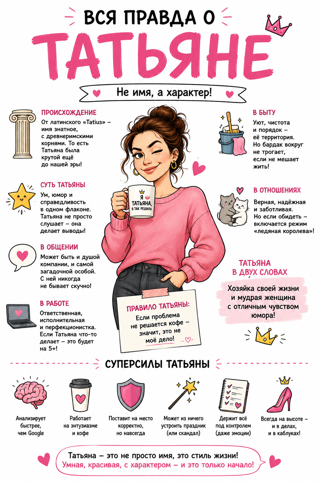 Открытка с днем рождения Татьяна Таня. Думаете, что знаете все об имени Татьяна?