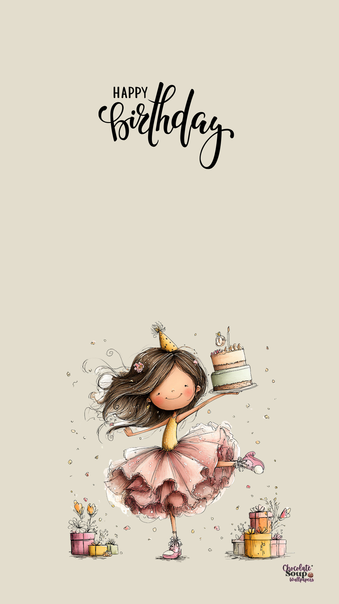 Открытка с днем рождения ребенку. Happy Birthday Phone Wallpaper