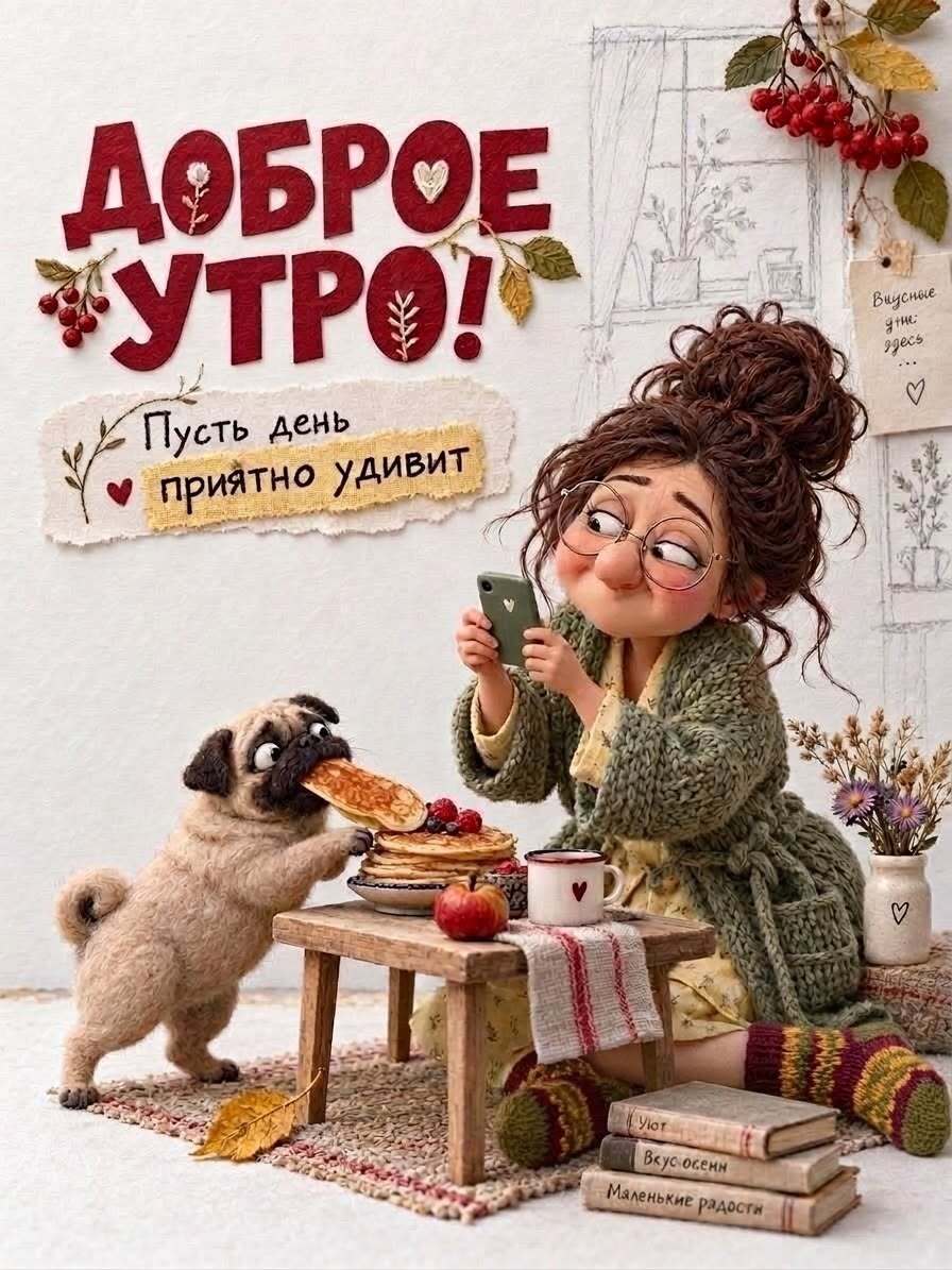 Открытка с добрым утром. Пусть день приятно удивит.