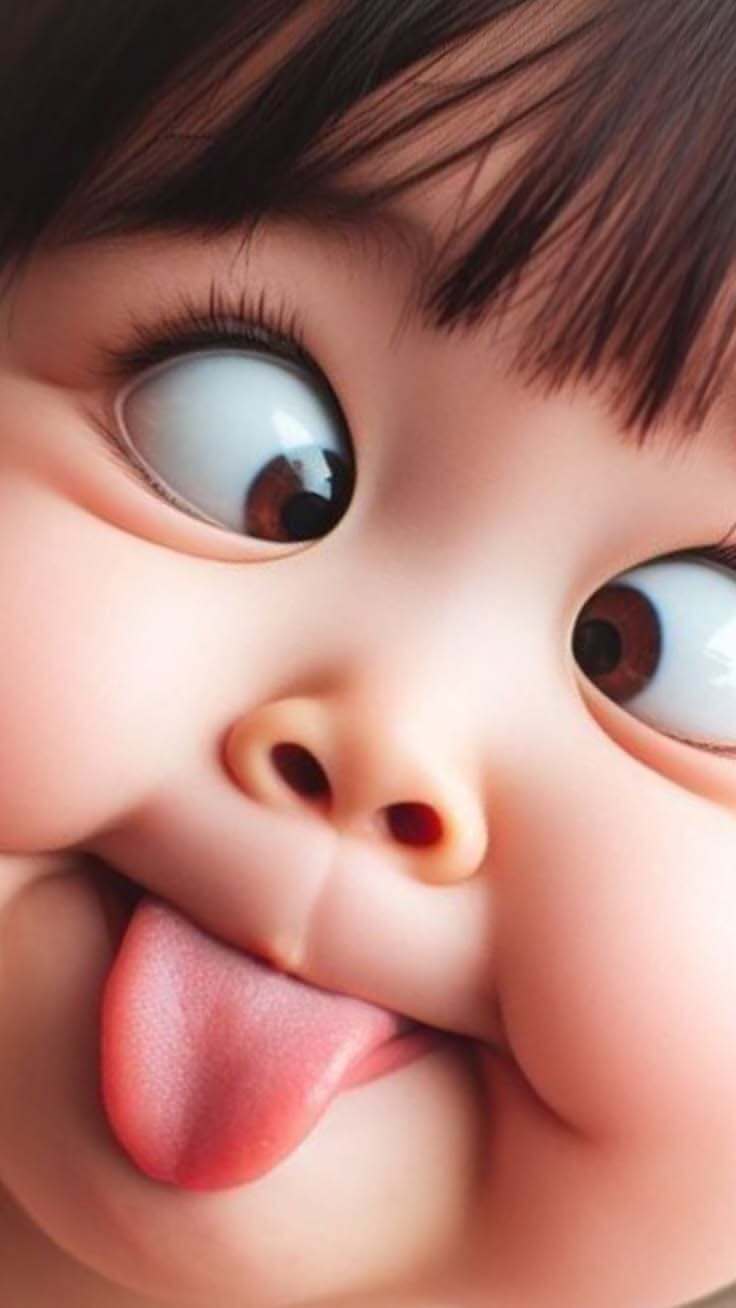 Пожелания на каждый день. Девочка показывает язык.