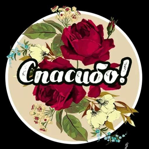 Открытка Спасибо. Розы и другие цветы.