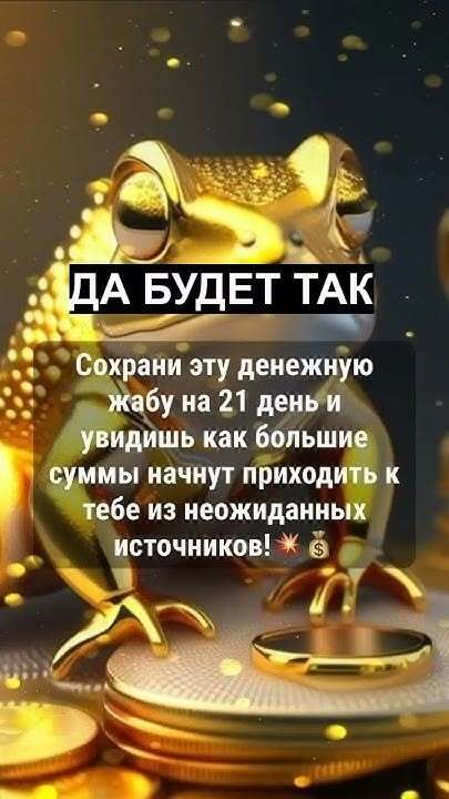 Открытка Пожелания богатства. Денежная жаба.