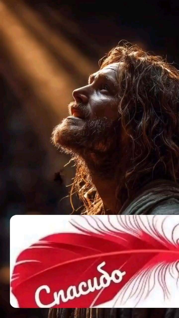 Открытка Спасибо. a man with long hair standing in front of a red feather