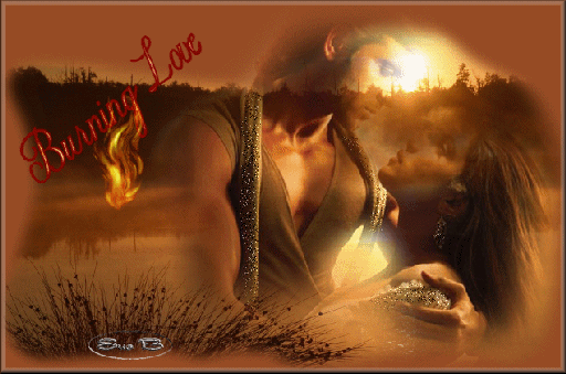 Романтическая иллюстрация Burning Love: страстная пара на фоне золотого заката у озера. Символ пылающей любви и глубоких чувств в художественном стиле. Анимированная открытка Burning love стихи romanticos com musicas Романтическая и страстная цифровая иллюстрация под названием 