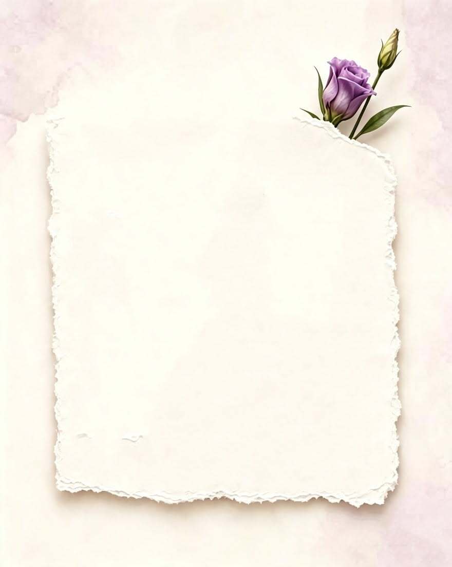 Открытка с днем свадьбы. Фон. a piece of paper with a flower on it and some leaves sticking out of the corner