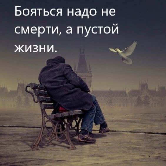 Пожелания на каждый день. Бояться надо не смерти, а пустой жизни.