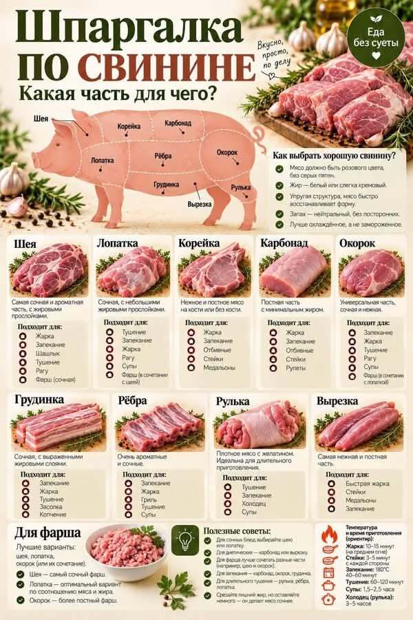 Шпаргалка по частям свинины. Какая часть для чего?