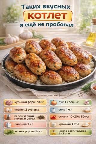 Рецепт куриных котлет.