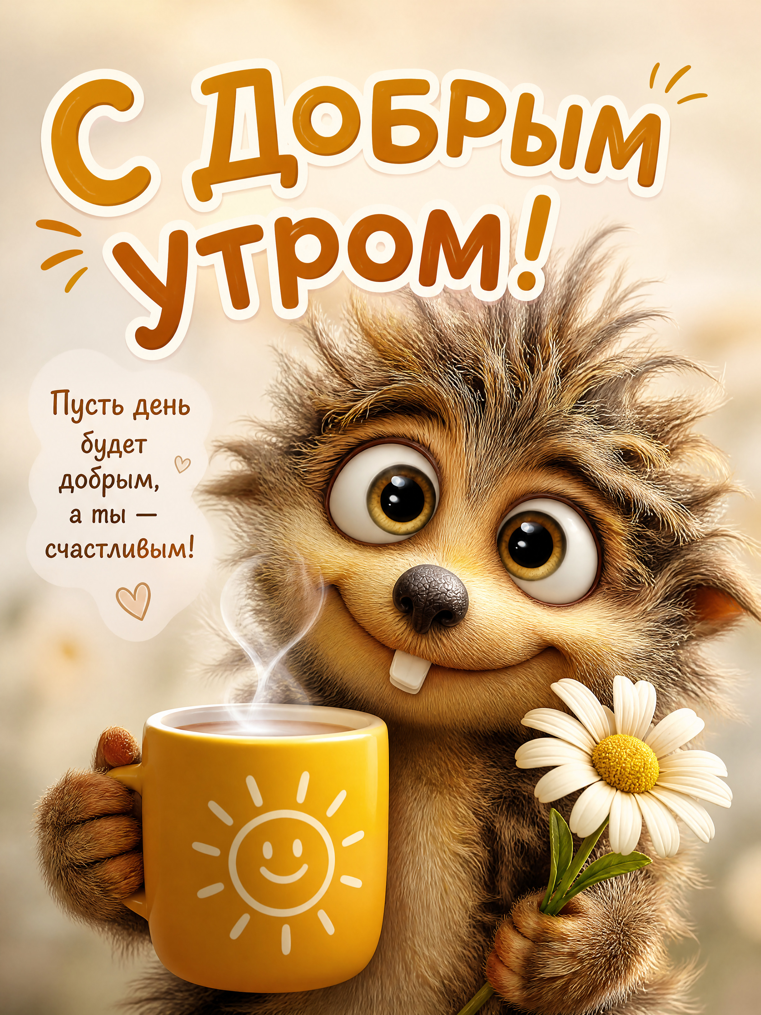 Открытка с добрым утром. Пусть день будет добрым.
