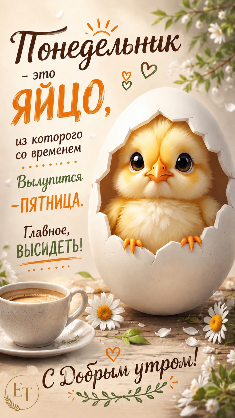 Открытка на понедельник. Мечты о пятнице.