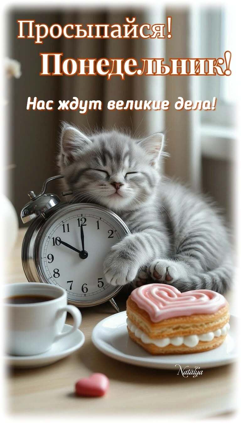 Открытка на понедельник. Просыпайся! Нас ждут великие дела!