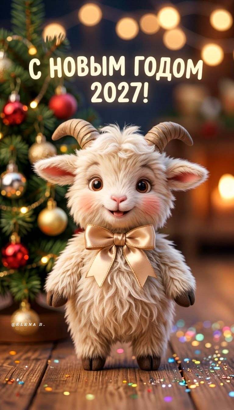 Открытка с Новым годом 2027. #2027год#2027козы#новогодниеоткрытки#милыеоткрыткинановыйгод#милыеновогодниеоткрытки#милыеновогодниеоткрыткиспожеланиями#детскиеновогодниеоткрытки#козанановыйгод#детскиеновогодниеоткрыткирисунок#новыйгодкартинкипоздравления2027#2027годкартинка#годкозыкартинки#открыткакновомугоду#новыйгодкартинки#картинкинагодкозы#открыткинановыйгодкартинки#новогодниеоткрыткинанг#новыйгодкартинкипоздравления#открыткинановыйгодкартинкиспожеланиями#новогодниепожеланияэстетика#открыткинановыйгод2027#милыеоткрыткинановыйгодрисунки#эстетичнаяоткрытканановыйгодраспечатать 2027 год картинка. Открытки на Новый год 2027.🎄🎄 a small goat with horns standing next to a christmas tree in front of a holiday card