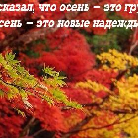 Кто сказал, что осень - это грусть? Осень - это новые надежды...