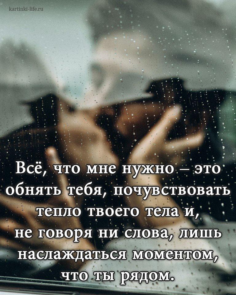 Vse Chto Mne Nuzhno Eto Obnyat Tebya Pochuvstvovat Teplo Tvoego Tela I Ne Govorya Ni Slova